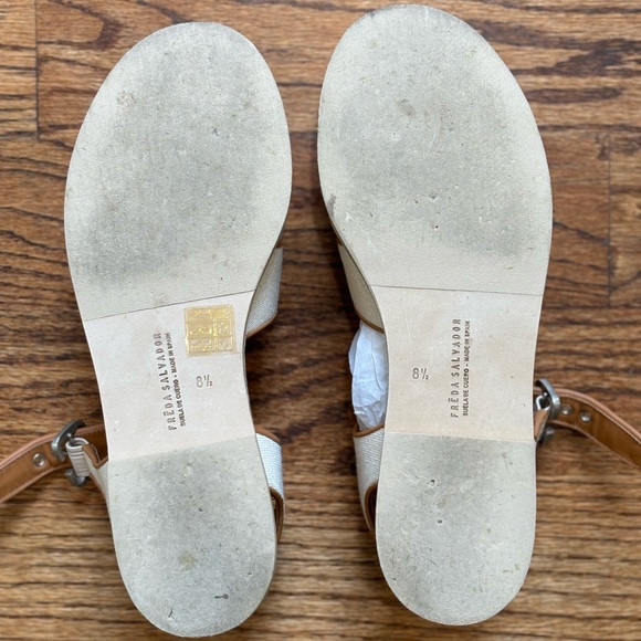 Freda Salvador Sera Fisherman Sandal in Ivory Canvas. Size 8.5 - Picture 8 of 8